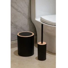 Resim Esranın Dünyası Arvale Quardi Banyo Seti Modern Çizgili - 7 Litre Kova 4 Parça Banyo Çöp Kovası Seti (Beyaz) 