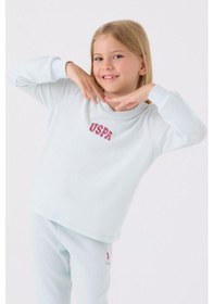 Resim Kız Çocuk Mavi Uzun Kol Pijama Takım Açık Mavi 