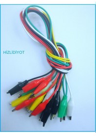 Resim Krokodil Kablo Timsah Ağzı 10 Adet Kalın Kablolu 