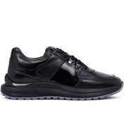 Resim Derimod Erkek Siyah Bağcıklı Kalın Tabanlı Deri Casual Sneaker,Kışlık Spor Ayakkabı 25WFD600614 