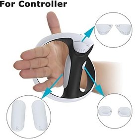 Resim 8 PCS Set PS VR2 Controller Silicone Anti-Slip Pad L/R Set + Lens Protective Cover Compatible with PS VR2 Protective Accessories 