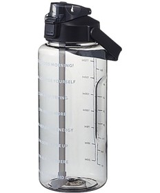 Resim Xindoker 2000ml Büyük Kapasiteli Siyah Plastik Spor Su Bardağı, Eldivenli Kapağı, Pipetli, Tek Tuş Kontrolü İle Seyahat Ve Spor İçin Siyah 