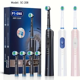 Resim SC-208 Elektrikli Diş Fırçası Yetişkinler için Şarj Edilebilir Tam Otomatik Beyazlatma Akıllı Derin Temizlik Ağız Hijyen Cihazı - Öğrenciler ve Çiftler İçin 
