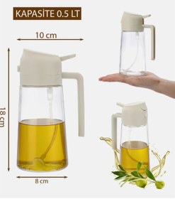 Resim ATG 450ml Çift Fonksiyonlu Klasik Dökme Ve Püskürtme Cam Yağdanlık(SİYAH) 