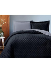 Resim Washed Soft Çift Taraflı Çift Kişilik Yatak Örtüsü Lacivert Lacivert 