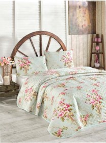 Resim Eponj Home Kapitone Yatak Örtüsü Seti Tek Kişilik Alanur Mint 