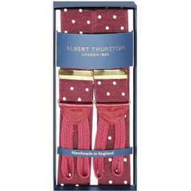 Resim Pantolon Askısı - Bordo ve Fildişi Noktalı 