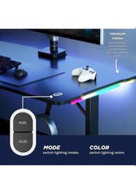 Resim Nova Profesyonel Rgb Oyuncu Masası 112x60 Siyah 