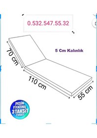Resim Werty Home Antrasit Su Geçirmez Şezlong Minderi 180 55 5 Cm Krem 