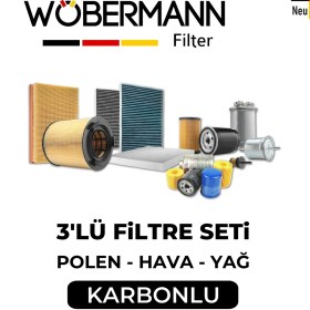 Resim Wöbermann Toyota Auris 1.6 Filtre Bakım Seti 2008-2018 3lü Karbonlu 