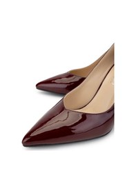 Resim Tamer Tanca Kadın Hakiki Deri Bordo Rugan Topuklu Ayakkabı 1027 0197 Bn Ayk Sk24-25 Bordo Rgn Bordo 