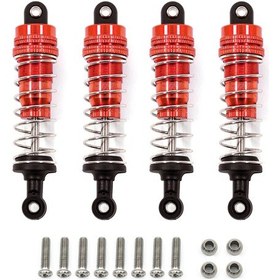 Resim Samdoo Wltoys 1/14 144001 İçin Alüminyum Metal Tıkanıklık Damperleri - Kırmızı, 4 Adet Set 