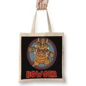 Resim Baskı Dükkanı King Bowser Super Mario Classica Fanart Bez Çanta Uzun Saplı 