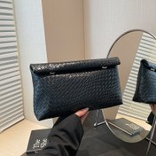 Resim Kadınların Büyük Kapasiteli Clutch Çantası - Şık Manyetik Kapatma, Dokulu Sentetik, Düğünler, İş Etkinlikleri ve Akşam Dışarı Çıkışları için Mükemmel - Siyah, Beyaz, Kahverengi, Sevimli Clutch Seçenekleri Mevcut 