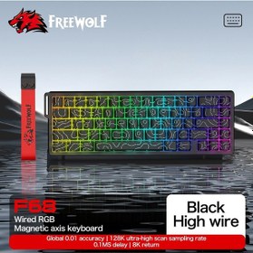 Resim F68 Pro Oyun Klavyesi Manyetik Switch 3 Modlu Kablosuz Bluetooth Kablolu, 8k/1k Rgb Klavye 
