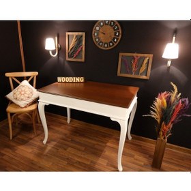 Resim Wooding-Mobilya Wooding 100 Cm Masif Beyaz Ceviz Yemek Masası 