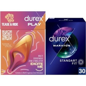 Resim Durex Çoklu Erojen Bölge Uyarıcı + Maraton Geciktiricili Prezervatif 30'lu 
