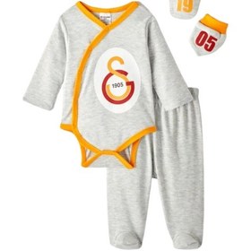 Resim Galatasaray Lisanslı 4'lü Bebek Hastane Çıkışı Seti Lazer Kutu Hediyelik Kutu Sarı - Kırmızı 