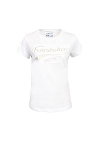 Resim Fenerbahçe Lisanslı Kabartma Varaklı Beyaz T-Shirt Beyaz 