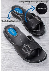 Resim Khayt Minel Anatomik Ortopedik Jel Taban Günlük Kadın Terlik-Siyah (553471280) Siyah 