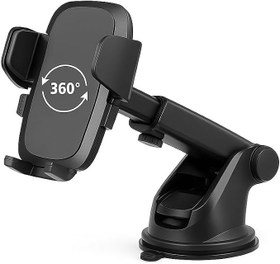 Resim Araç Telefon Tutucu - 360° Döner, Teleskopik Kollu, Torpido & Cam Üstü Vantuzlu, Uzunluk Ayarlı Oto Telefon Standı 