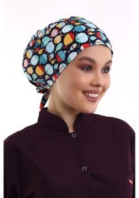 Resim Balık Desenli Tesettür Cerrahi Bone​​​​​​​ -Tesettür Doktor Hemşi-Standart-5001 Balık 