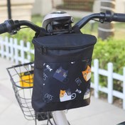 Resim 1 adet Çok Yönlü Bisiklet Kolu Çantası - Elektrik ve Motosikletler için Büyük Kapasiteli, Fermuarlı Ön Depolama, Dayanıklı Oxford Kumaş, Kedi İllüstrasyonları, Açık Hava Maceraları için Mükemmel, Motosiklet Aksesuarları | Kedi İllüstrasyon Çantası | Dayanıklı Oxford Kumaş 