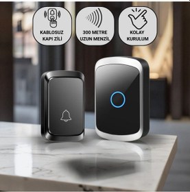 Resim Polham 300 Metre Uzun Menzilli Kablosuz Kapı Zili, Ev, Ofis, İş Yeri, Yazlık İçin Yüksek Sesli Kapı Zili 