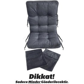 Resim Reyo Home Sallanan Sandalye Minderi Kapitone Çift Cepli Füme 