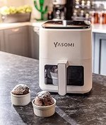 Resim Yasomi Y35 Pro Beyaz Wifi'li 1350w 3,5 Litre Camlı Airfryer Fritöz (Türkiye Garantili) 