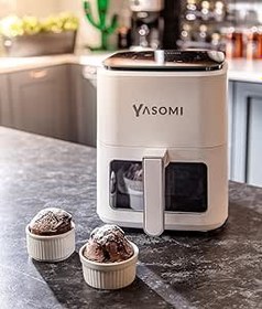 Resim Yasomi Y35 Pro Beyaz Wifi'li 1350w 3,5 Litre Camlı Airfryer Fritöz (Türkiye Garantili) 