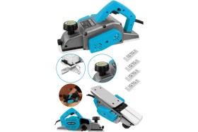 Resim Steiner Alman 4200 W Bakır Sargı Metal Şanzıman Motor Korumalı Çift Bıçaklı Planya Rende Makinesi + 4 Bıçak 