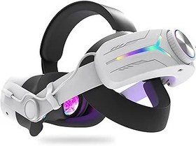 Resim Meta Quest 3S için Ayarlanabilir Konforlu RGB Şarjlı Başlık VR Aksesuarları 12000 mAh Elektrikli Oyun Başlığı (pilsiz beyaz) 