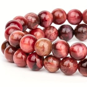 Resim 58/45/36 Adet Doğal Taş Magenta Kaplan Gözü Boncuklar 6/8/10mm Yuvarlak Pürüzsüz Tam Boncuklar Takı Yapımı, DIY El Sanatları, Bileklik, Kolye, Küpe - Kadın Takı Hediye Malzemeleri, Takı Yapım Malzemeleri, Kolye Tasarımı 