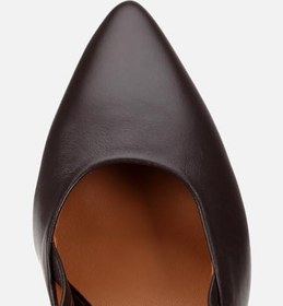 Resim HOTİÇ Kadın Deri Siyah Bilek Detaylı Arkası Açık Kısa Topuklu Stiletto 