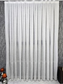 Resim Bbb Maria Keten Bantlı Tül Perde Ekru 1 E 3 Pileli Et3017 