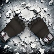 Resim 1 Çift MMA Yarım Parmak Jel Boks Eldiveni - Siyah Beyaz Sarımlarla, Muay Thai Eğitim El Sarımları, Naylon Malzeme, Hızlı Kapanış, Muay Thai, MMA ve Martial Arts Pratikleri için Bilek Desteği 