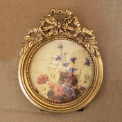 Resim Vintage Esintili Mini Fiyonklu Yuvarlak Fotoğraf Çerçevesi - Reçine, Dikey Yönlendirme Masaüstü Sergisi İçin - Ev & Ofis Dekoru İçin Mükemmel 