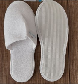 Resim Alina 250 Çift Tek Kullanımlık Otel Terliği Pamuk Çift Kat Havlu Kumaş Yanlar Biyeli 3mm Eva Taban 