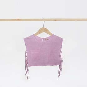 Resim Yandan Bağlama Detaylı Crop Açık Pembe - Açık Pembe 