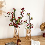 Resim 2 Adet Vintage Yapay Nar & Akçaağaç Çiçek Buketleri Cam Vazolarda - Ev, Bahçe, Düğün, Doğum Günü Dekoru & Estetik Oda Geliştirme, Doğum Günü Partisi Dekoru|Şık Masa Dekoru|Akçaağaç Replikası, Çiçek Süslemeleri 