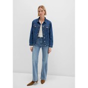 Resim Mavi Karla Dark Blue 90S Kadın Jean Ceket (M110154-91001) 