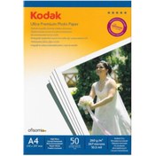 Resim Kodak Ultra Premium Glossy,parlak A4 260gr/m² Fotoğraf Kağıdı 50 Yaprak 