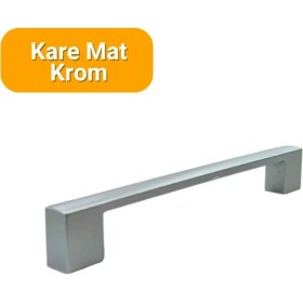 Resim Yahya 50 Adet Kare Mat Krom Metal Mobilya Kulbu Seti 128 mm 