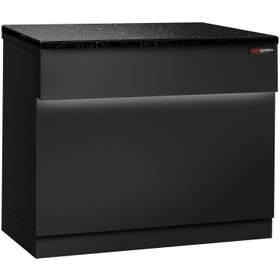 Resim Kasa Bankosu TORONTO - 900mm - Siyah Ön Panel - Siyah Granit Çalışma Tezgahı 