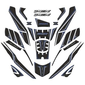 Resim Honda Pcx 125 Dx 2025 36 Parça Tank Pad Seti Siyah Mavi 