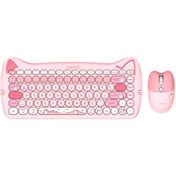 Resim Everest KM-6285 CATTY MINI Renkli Tuşlu Pembe 2.4 GHz BT Kablosuz Q Multimedia Klavye ve Mouse Seti 