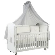 Resim Meltem Kids Sweet Two Bear Anne Yanı Ahşap Sallanır Beşik 60x120 Cm Beyaz-bear Beyaz 