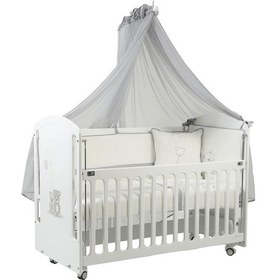 Resim Meltem Kids Sweet Two Bear Anne Yanı Ahşap Sallanır Beşik 60x120 Cm Beyaz-bear Beyaz 