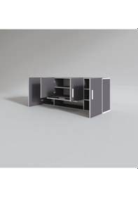 Resim Kenzlife hazır mutfak acus32 gri 060*150*32 mutfak banyo dolabı kapaklı raflı 